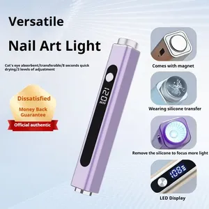 Mini Lampe UV Portable, Lampe UV avec Affichage LED, Petite Lampe Portable, Lampe à Main pour Ongles Effet Œil de Chat avec Tête Magnétique - Product Image 2