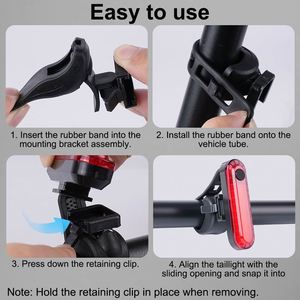 Custom Logo <b>USB</b> <b>Rechargeable</b> Bike Tail <b>Light</b> 4 Modes COB LED High Brightness Promotional Gift Universal Elastic Strap Rear Lamp - Product Image 6