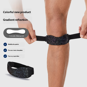 Sangle de genou réglable à gradient réfléchissant avec coussinet en silicone, attelle de soutien du genou pour la course, le basketball, le badminton et le fitness - Product Image 5