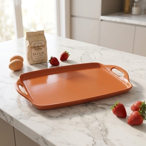<span class=keywords><strong>Plateau</strong></span> de service en mélamine personnalisé avec motif <span class=keywords><strong>bois</strong></span>, antidérapant et décoratif pour restaurant - Product Image 1