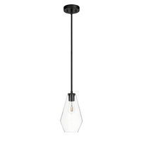 Suspension moderne en fer noir et verre, 1 éclairage, câblée, hauteur réglable, pour îlot de cuisine et salle à manger