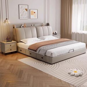 Mobilier de salon Cadre de <span class=keywords><strong>lit</strong></span> avec <span class=keywords><strong>veilleuse</strong></span> pratique pour <span class=keywords><strong>adulte</strong></span> Prix de gros Lits king rembourrés modernes personnalisés - Product Image 4