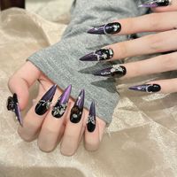 Faux ongles gothiques peints à la main, à pression, couvrance totale, fournisseur vérifié