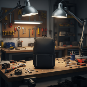 Sac à dos mini Myrva en nylon léger avec compartiment pour ordinateur portable, idéal pour l'atelier - Product Image 2