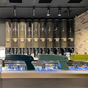 Grandi Silos da Parete in Rame per Caffè in Grani con Dispenser, Tramoggia di Stoccaggio e Macinacaffè per Esposizione in Negozi di Caffè e Tè - Product Image 3
