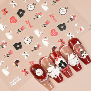 Calcomanías de Uñas con Beso de Cupido para el Día de <span class=keywords><strong>San</strong></span> Valentín 2026, Diseño de Labios para Arte de Uñas, Decoración Romántica para <span class=keywords><strong>Manicura</strong></span> DIY - Product Image 3