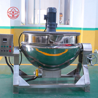 Marmite de cuisson industrielle à gaz 100L 200L 300L 500L avec agitateur hydraulique automatique pour sauces, confitures et pâtes