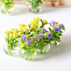 Lot de 10 miniatures de poissons artificiels pour aquarium, fleurs en pot en verre, décoration d'intérieur, maison de poupée, jardin féerique, mini-poupées - Product Image 2