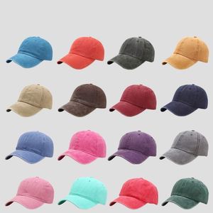 Casquettes de baseball en jean en coton uni, style vintage délavé, avec logo personnalisé, ajustables, pour hommes et femmes - Product Image 6