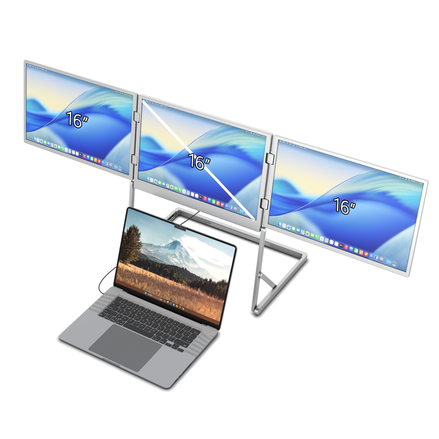 Laptop Screen Extender 16'' FHD 2.5K IPS Ultra-Thin Display HDMI/USB-C Plug-Play PC  Display Foldable Laptop Gaming Monitor