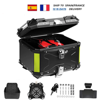 Top Case Moto 45L en Aluminium X-Embossed Neuf Étanche avec Base à Dégagement Rapide Anti-Collision pour Scooter