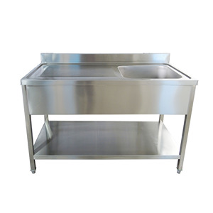 อ่างล้างจานสแตนเลสสำหรับงานจัดเลี้ยงเชิงพาณิชย์ รุ่น 201 หนา 1.0 มม. ขนาด 120*70*90 ซม. อ่างเดี่ยว พร้อมท่อระบายน้ำด้านซ้าย สำหรับห้องครัว/ห้องแล็บ - Product Image 3