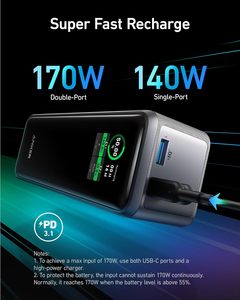 Cargador Portátil Anker Prime Power Bank de 27650 mAh, 3 Puertos, 250 W (99.54 Wh), Compatible con <span class=keywords><strong>la</strong></span> Aplicación Inteligente y con MacBook - Product Image 5