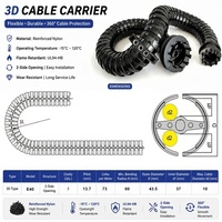 Cadena Portacables Yodel de 37 mm de Diámetro con Apertura Lateral para Brazos Robóticos, Movimiento 3D Multieje