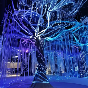 Luces de Navidad Inteligentes con Control por Aplicación, Cortina de Fibra Óptica RGBW con Efecto Cascada para Hogar, Bodas, Centros Comerciales, Dormitorios, Sala de Estar, Cortina de Luces LED - Product Image 3