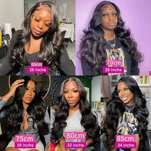 Perruque sans colle de cheveux humains naturels, perruques Body Wave de cheveux vietnamiens bruts avec devant en dentelle HD pour femmes noires, vente en gros - Product Image 2