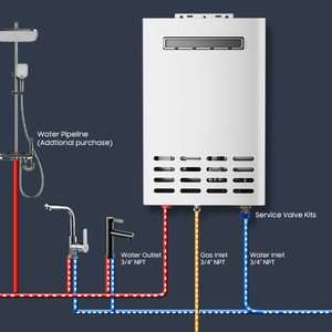 في الهواء الطلق عالية الجودة للمنزل 16 18 20 لتر غاز البروبان <span class=keywords><strong>LPG</strong></span> غاز البروبان غلاية دش بدون خزان ساخن سخان للحمام - Product Image 6