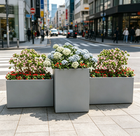 Ventes en gros de jardinières minimalistes en acier inoxydable et en aluminium, pots à fleurs en métal anti-rouille de 10 à 20 L pour la décoration de jardin extérieur