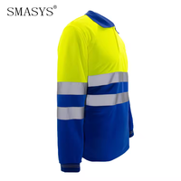 Polos DE SEGURIDAD reflectantes de manga larga de alta visibilidad de tráfico ligero de poliéster 100% transpirable MOQ bajo en stock