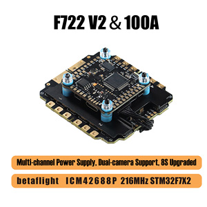 <span class=keywords><strong>Mamba</strong></span> V2 <span class=keywords><strong>F722</strong></span> <span class=keywords><strong>FC</strong></span> 100A 4-in-1กองโมดูลไฟฟ้า4-in-1ดีไซน์โลหะความร้อนต่ำฟรีสไตล์คอปเตอร์สี่ใบพัดอัปเกรดโดรน - Product Image 3