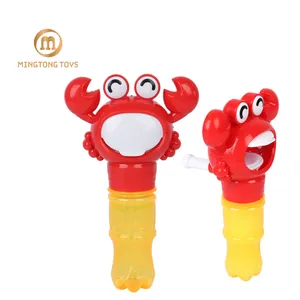 Kids Bath Fun Mouth Blowing Bubble Soap Machine Maker Hand Held Cartoon Crab Bubble Toys