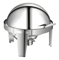 Plat de chauffe-plat rond en acier inoxydable avec capacité de 6L couleur argent/or pour restauration hôtel restaurant buffet commercial