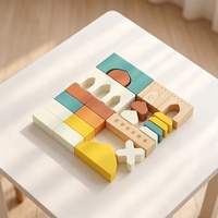 Ensemble de blocs de construction en bois pour mosquée, jouets islamiques Montessori colorés pour les tout-petits, cadeau éducatif musulman pour le Ramadan et l'Aïd