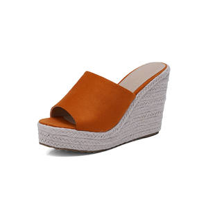 Sandales espadrilles à talons hauts pour femmes, chaussures d'été à semelle épaisse et décontractée, Mules à semelle compensée - Product Image 4