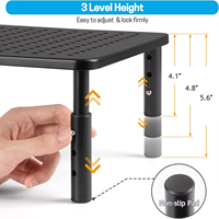 Support de moniteur ergonomique iDock à 3 niveaux de hauteur réglable en métal pour imprimante et ordinateur