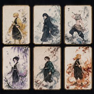Póster Colgante de Madera con Impresión a Todo Color de <span class=keywords><strong>Anime</strong></span> Japonés, Tanjiro Nezuko, Esquinas Cuadradas, Pintura a Tinta, Juego de Mesa - Product Image 6
