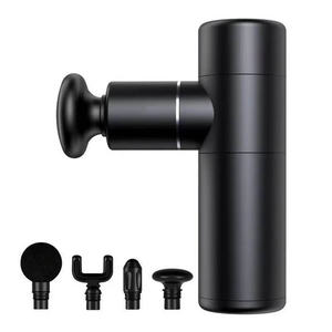 Mini <span class=keywords><strong>Pistola</strong></span> per Massaggio a Percussione Portatile in Metallo con Motore Brushless Ricaricabile, 6 Livelli di Velocità e 4 Testine - Product Image 2