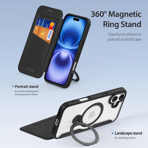 Custodia Portafoglio in Pelle <span class=keywords><strong>DUX</strong></span> DUCIS con Supporto Magnetico per iPhone Air 17 16 Pro Max S25 S24 Ultra, Protezione RFID e Slot per Carte - Product Image 4