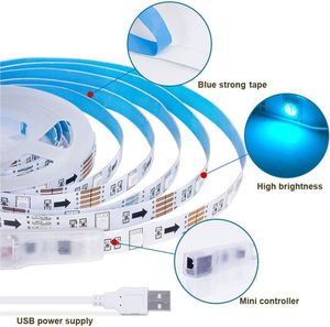 5050 RGB 5V USB LED Strip 2m/5m/10m Remote <b>Control</b> Dimmable IP20 <b>TV</b> Backlight Home Decor Smart CRI80 50000 Hours Lifespan 1-Year - Product Image 3