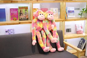 Jirafa de peluche de arcoíris para niños, juguete de animales de la selva, mascota con brazos y piernas largos, fabricación de fábrica