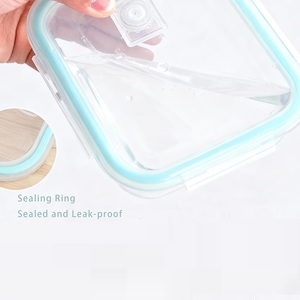 Conteneur alimentaire en verre à clipser de 1040 ml avec couvercle |   Boîte à lunch hermétique pour la préparation des repas, compatible micro-ondes, pour le rangement dans la cuisine - Product Image 4