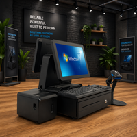 Système de caisse enregistreuse électronique tout-en-un à double écran 2023, terminal POS, Windows 10/11, Intel Core I3/i5/i7, SSD 128 Go, 10 points tactiles
