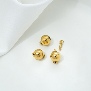 New 18K Gold Titanium Steel Plated Round Oval Ingot Pearl <strong>Plug</strong> Buckle Connectors DIY Bracelet Necklace <strong>Chain</strong> with Bag Packaging - Product Image 6