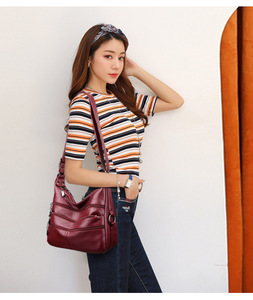 New Women's Bag Soft PU Leather Single Shoulder Cross Bag Casual Temperament Small <b>Square</b> Large Capacity Mother Bag - Product Image 2