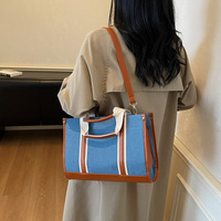 Sac fourre-tout en jean de luxe grande capacité pour femme, sac à bandoulière haut de gamme, style mode, fermeture éclair et fermoir, toutes saisons, usage quotidien