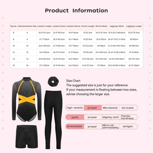 Girls Gymnastics Leotard Set Rhinestone High Collar Gradient Sleeve Back Cutout with Shorts Leggings Scrunchie Dance Wear Custom - Product Image 6