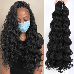AliLeader 20 pouces cheveux synthétiques tressés Ocean Wave Weave extensions de cheveux au crochet pour femmes vente en gros