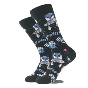 <span class=keywords><strong>Original</strong></span> Vente en gros Personnalisé Drôle Coloré Cool Mode Robe Hommes Mode Robe Espace alien Art Fusée Équipage Unisexe Chaussettes pour Hommes - Product Image 5