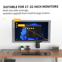 Support mural universel pour moniteur KHCOOHOO en acier allié avec ressort à gaz, mouvement complet, 13-32 pouces, VESA 400x400, charge 9 kg, stock noir, rotation à 360°