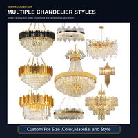 Lustre Moderne Nordique de Luxe en Cristal, Grand Luminaire Suspendu Doré pour Plafond Haut, Idéal pour Hôtels, Escaliers, Villas, et Halls de Mariage