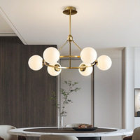 Lustre de salon nordique moderne et simple, lampe créative de luxe pour chambre, restaurant, bureau, design moléculaire en forme de haricot magique