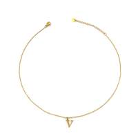 Collier pendentif tendance pour femme, plaqué or, en acier inoxydable 316L, avec breloque lettre V, serpent, cristal et strass, cadeau, bijoux de mode