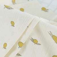 Tissu en maille pointelle 100% coton biologique Boran Textile, tissu en maille côtelée élastique personnalisé, imprimé numérique floral, tissu en maille jacquard