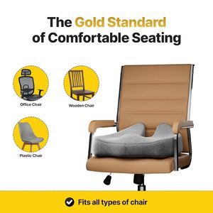 Cojín de asiento de coxis ortopédico ergonómico, almohada de soporte de coxis de espuma viscoelástica, alivio del dolor, costura, comodidad, sillas de oficina, malla de aire - Product Image 4