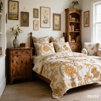 Ensemble de literie de luxe Oeko-Tex taille king, coton à fibres longues, impression numérique