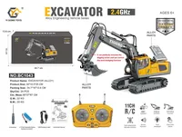 Camion Excavateur RC en Alliage à l'Échelle 1:20, 2,4 GHz, 9 Canaux, Sons Musicaux, Télécommande Expert, Drift Intérieur/Extérieur, Câble USB